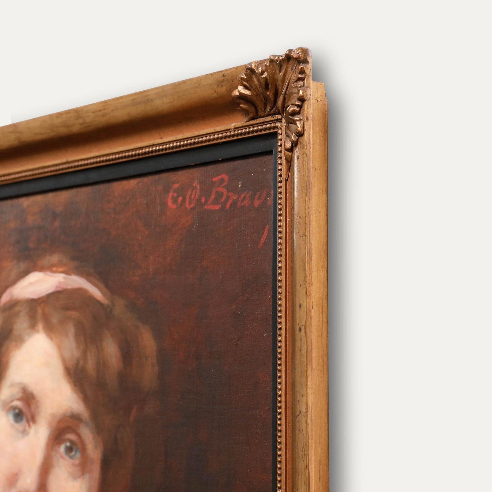 E. O. Braun German School Early 20th Century Oil, Lady With Roses photo 495.0