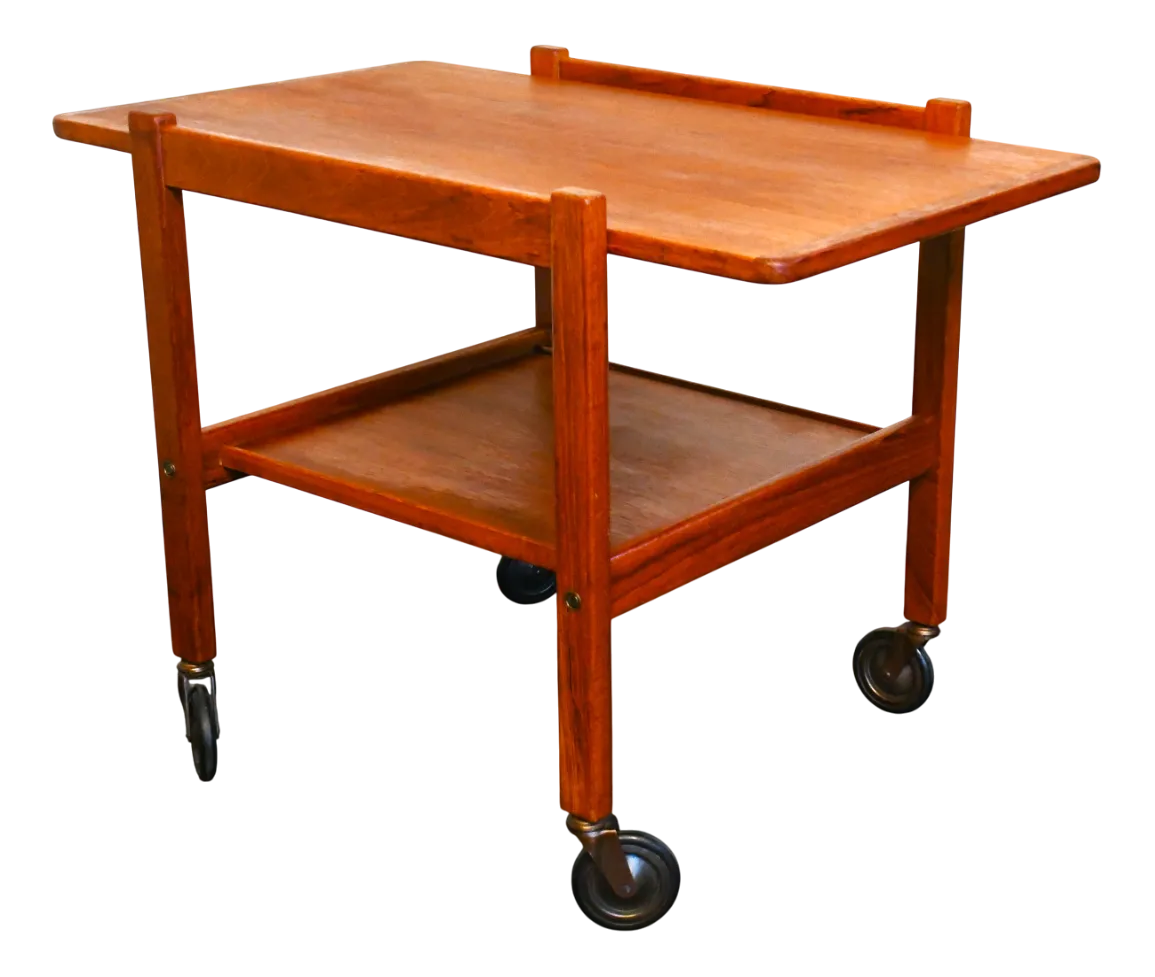 Swedish Rulle Teak Serving Cart By Källemo 1960s