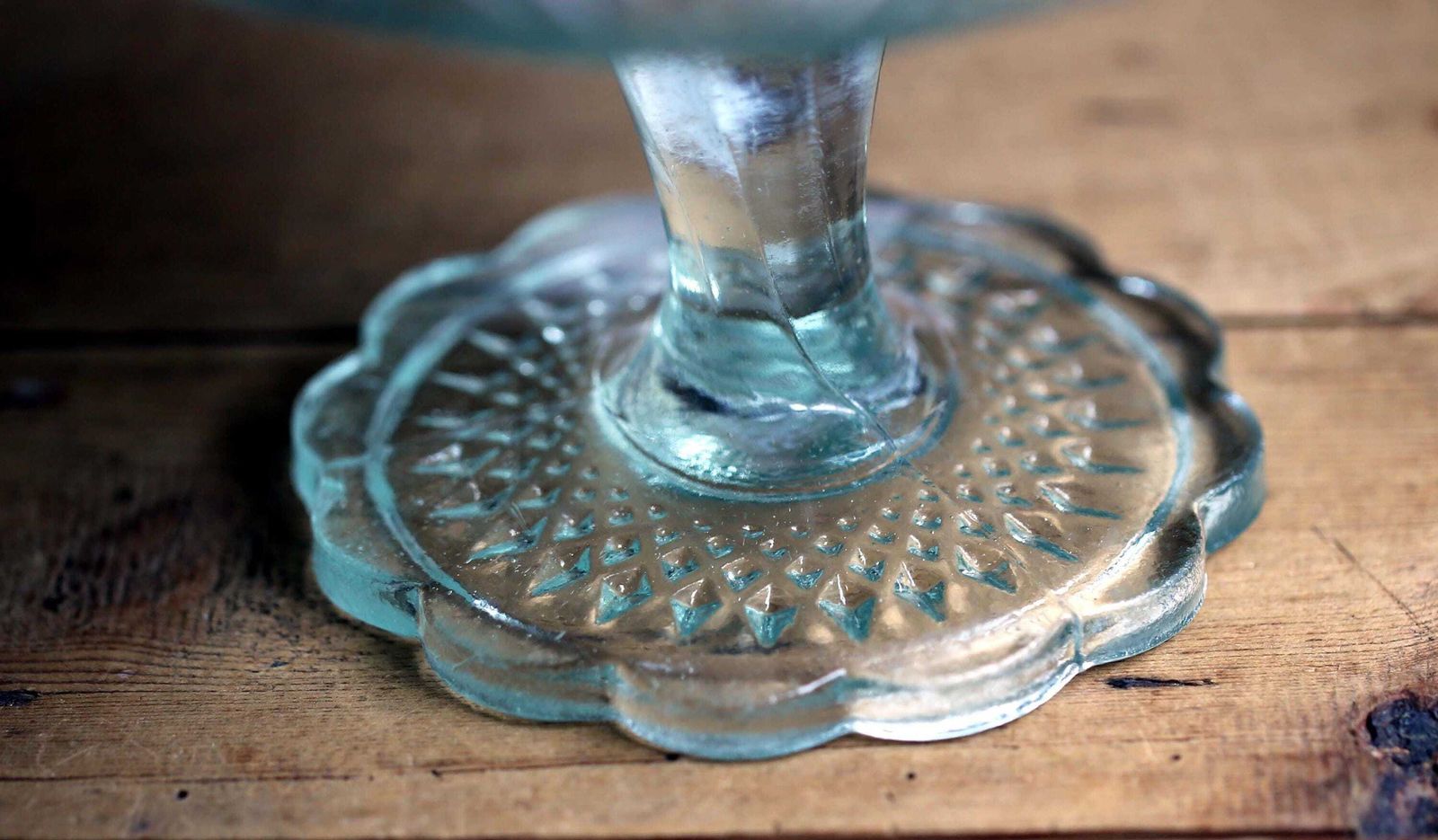 Antique French Pressed Glass Pedestal Bonbon Bowl Candy Stand Compote photo vintage