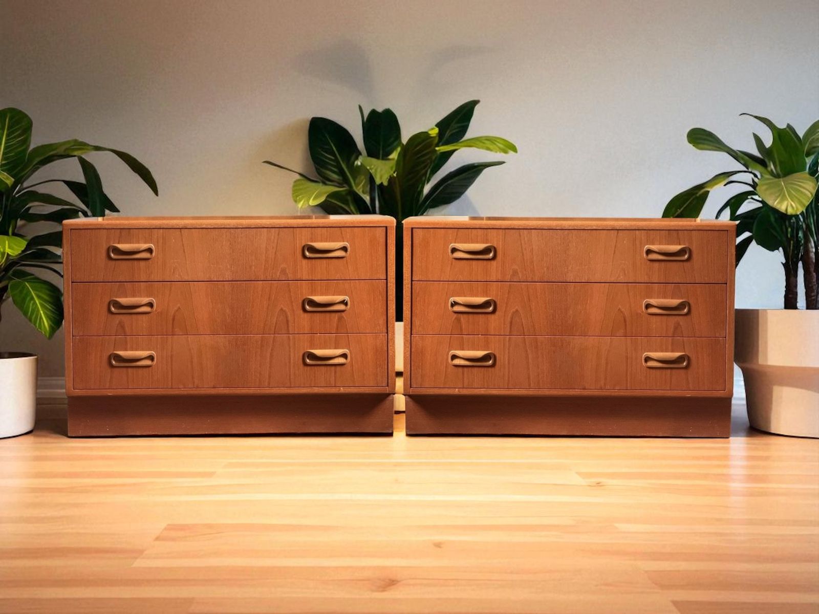 G Plan Fresco Pair Of 3 Drawer Bedside Chests