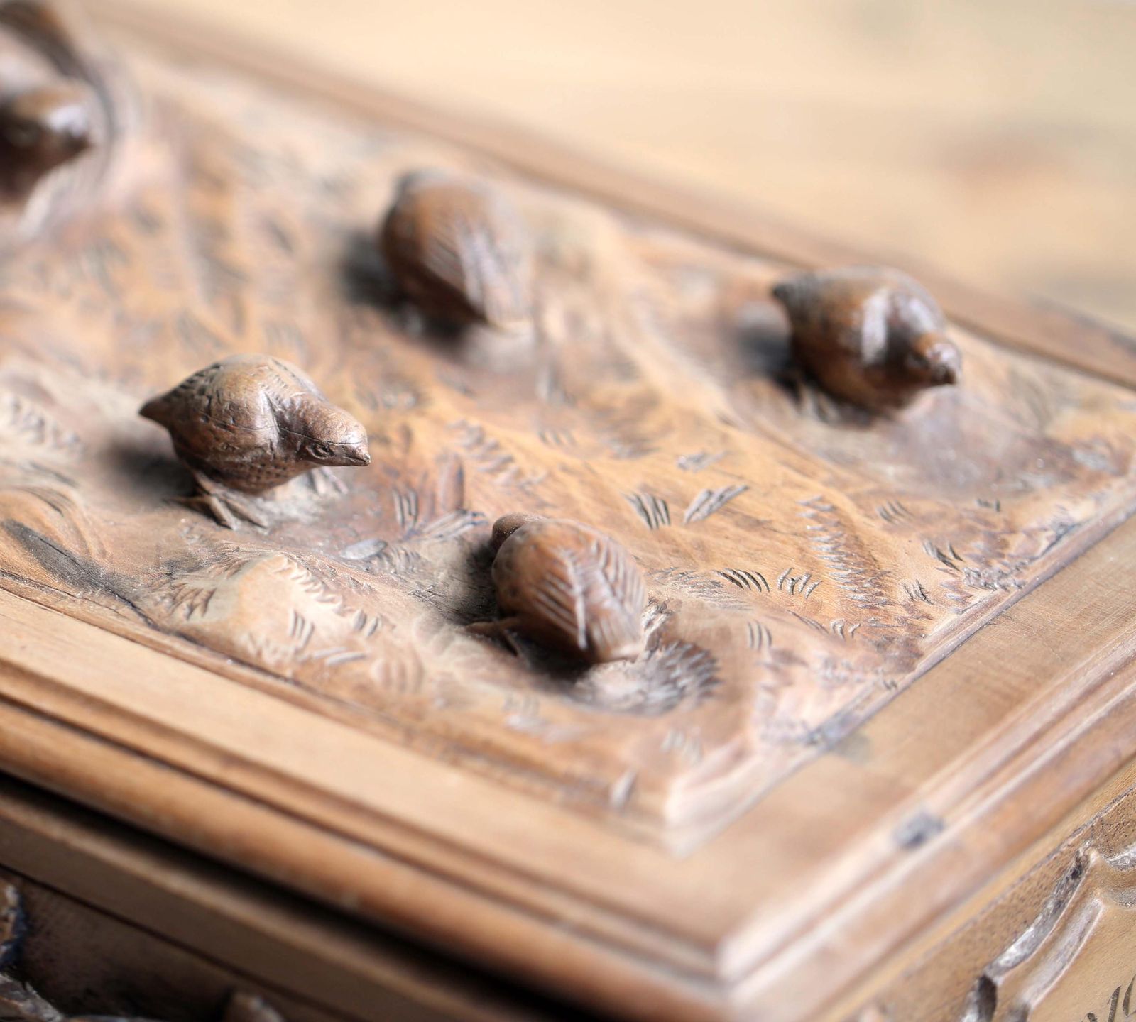 Antique French Pow Carved Wood Box: Trench Art, Signed 1918 photo buy