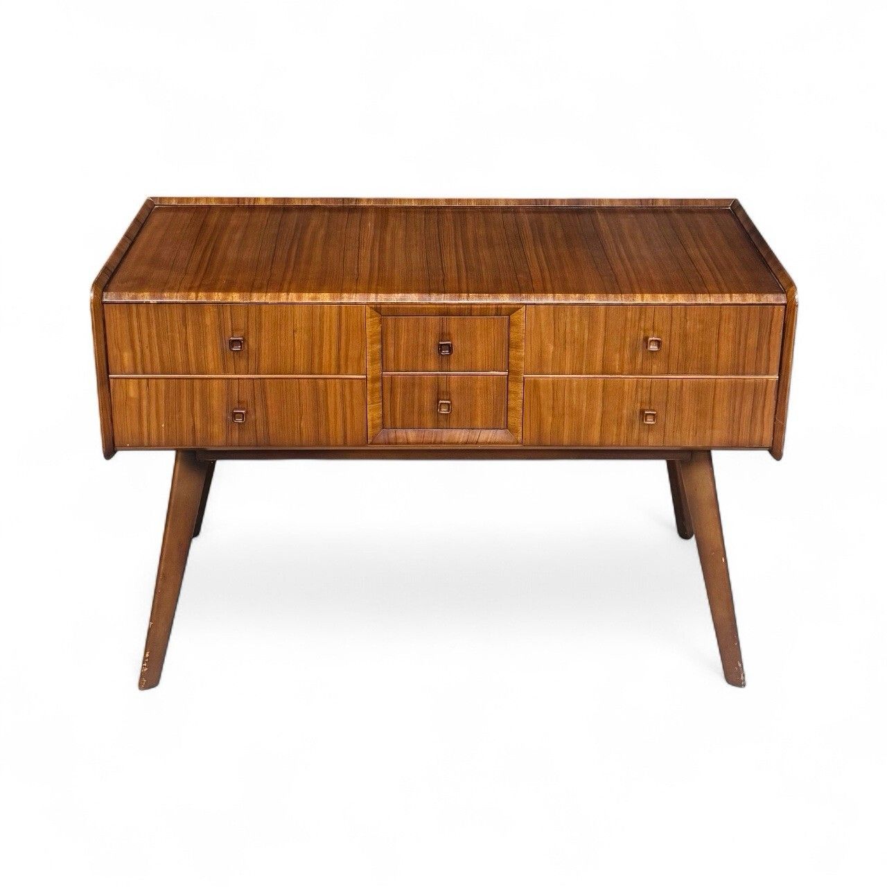 Homeworthy Walnut Chest Of Drawers Mid Century Retro C1960s Rare photo furniture
