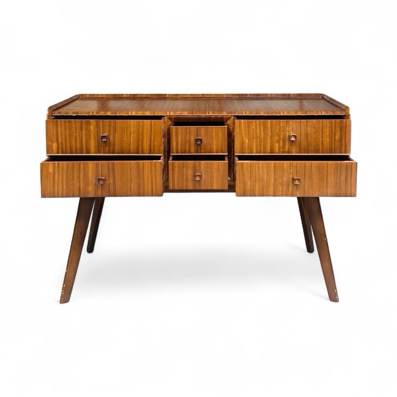 Homeworthy Walnut Chest Of Drawers Mid Century Retro C1960s Rare photo for sale
