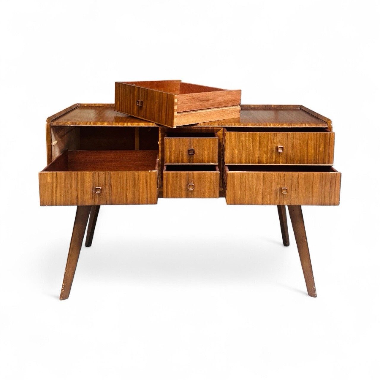 Homeworthy Walnut Chest Of Drawers Mid Century Retro C1960s Rare photo vinterior