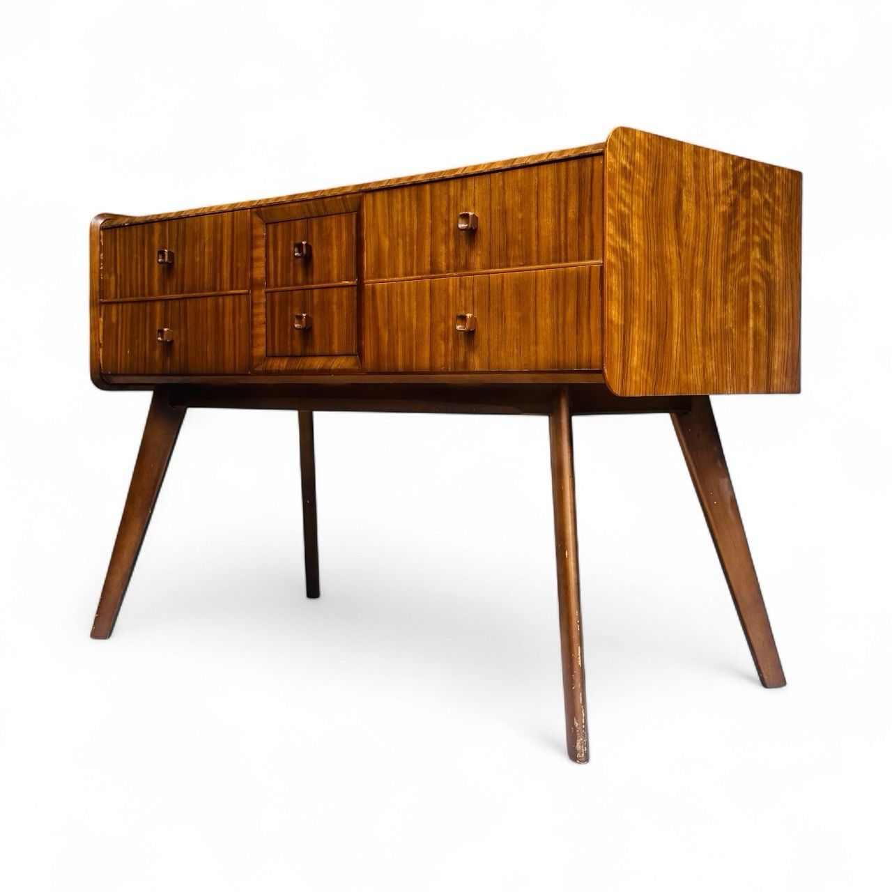 395.0 Homeworthy Walnut Chest Of Drawers Mid Century Retro C1960s Rare photo