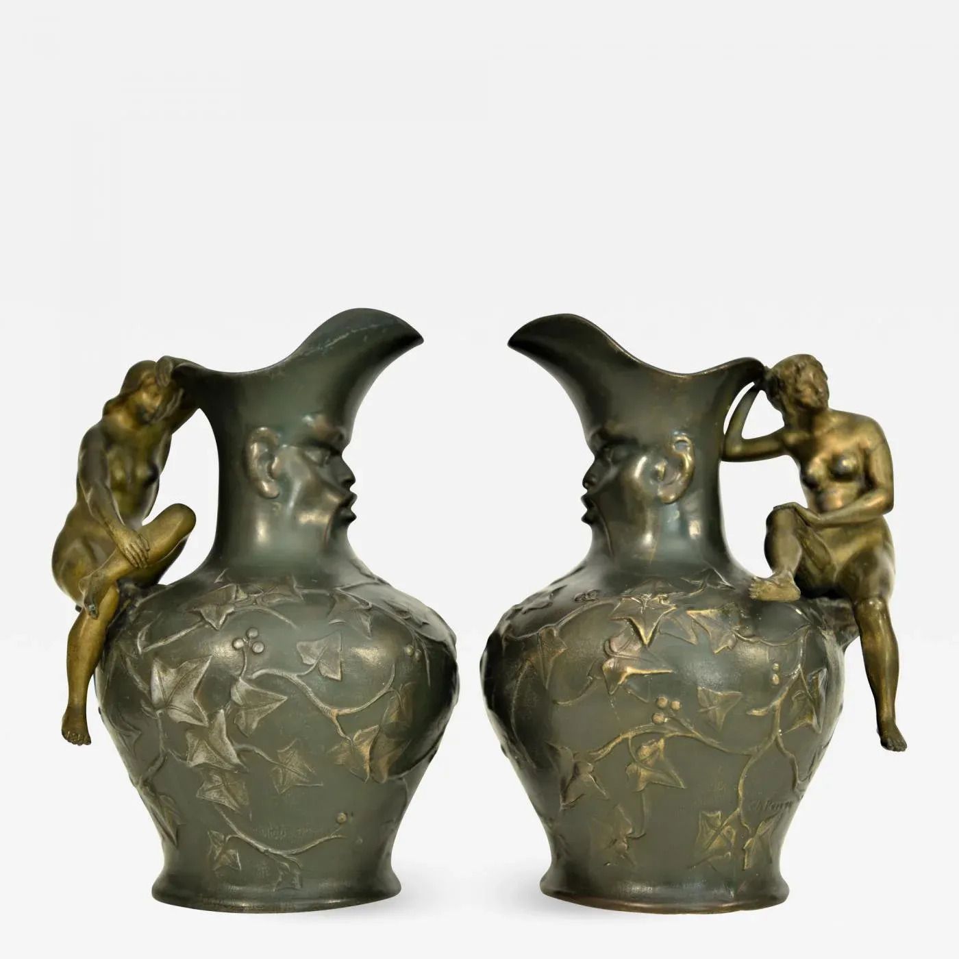 998.0 Art Nouveau Pitchers From Charles Théodore Perron, 1900s, Set Of 2 photo