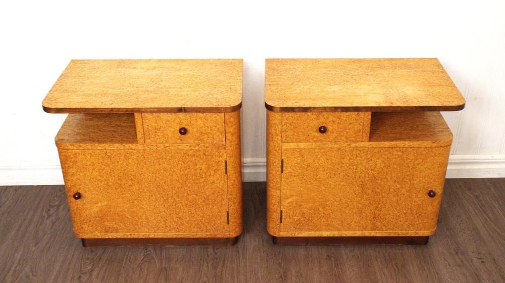 Swedish Birch Bedside Tables From Bodafors, 1940s, Set Of 2