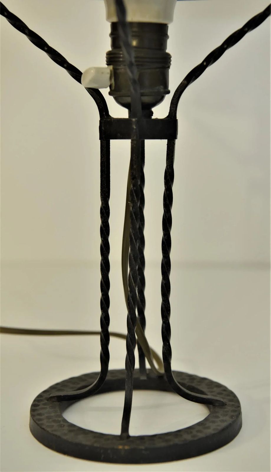 photo furniture Art Noueau Swedish Wrought Iron And Blown Glass Table Lamps, 1915, Set Of 2