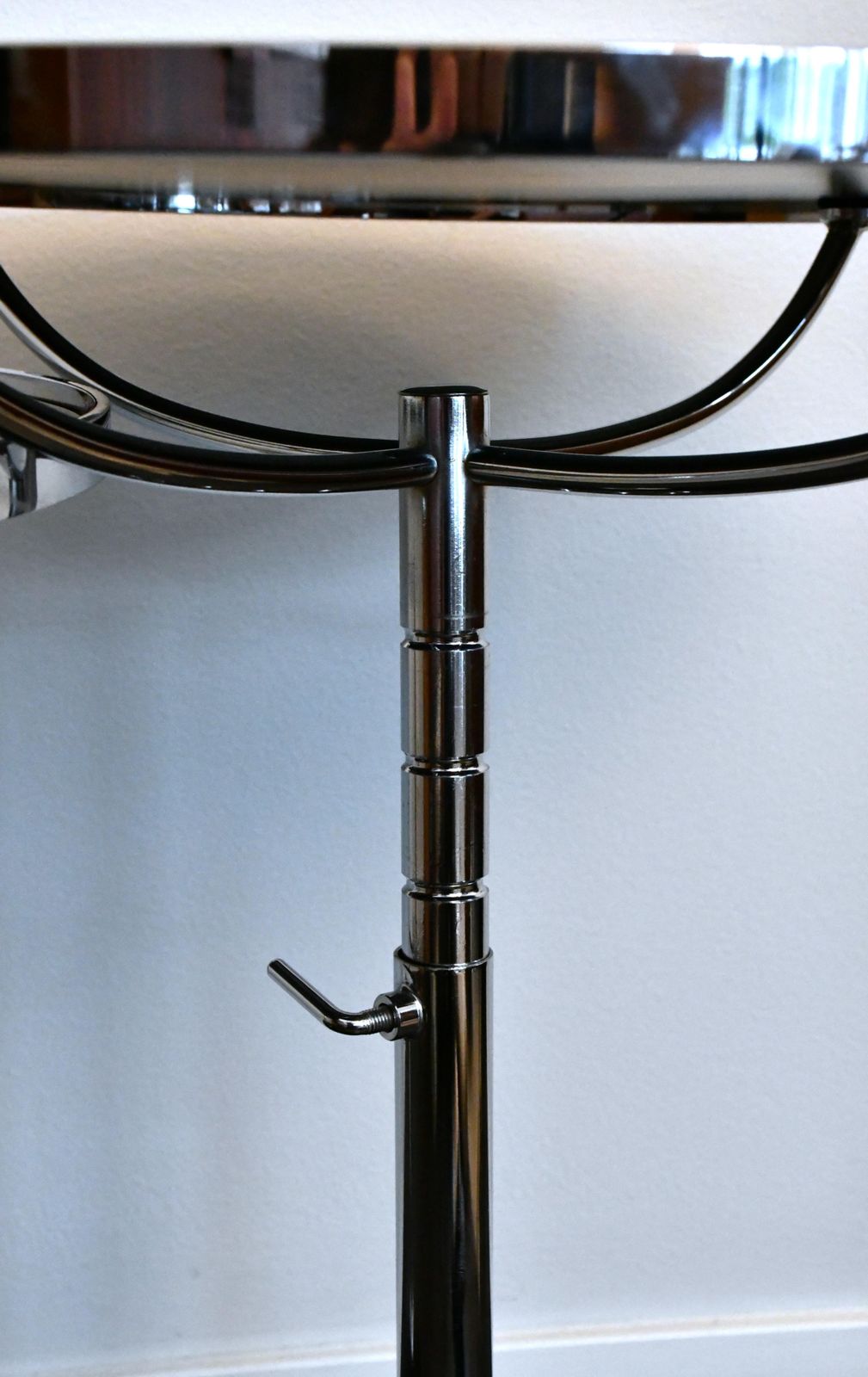 Swedish Adjustable Glass And Chrome Steel Side Table Model Pronto From Dux, 1990s, Set Of 3 photo vinterior