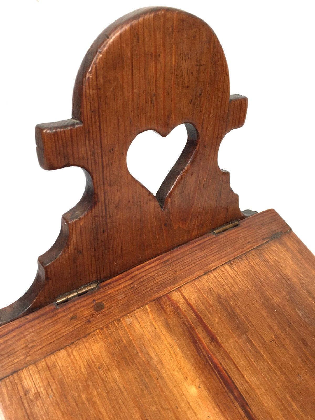 Antique Arts And Crafts Wooden Pine Salt / Candle Box / C.1900 / Wall Hanging photo Home Decor