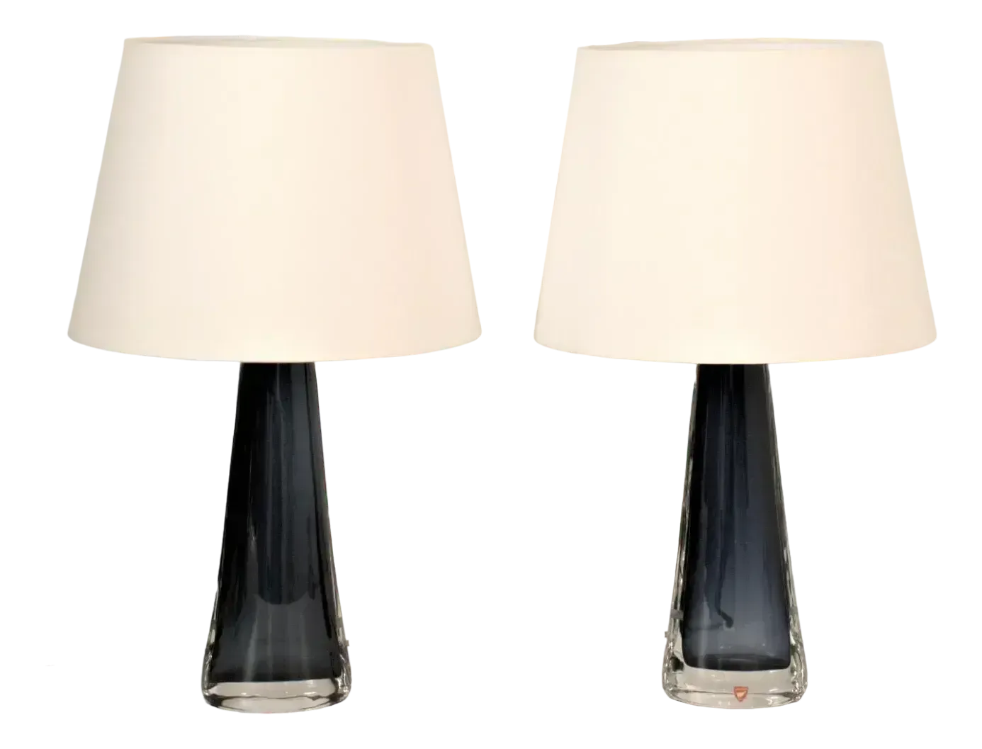 Blue Doublecoated Glass Table Lamps By Carl Fagerlund For Orrefors, 1950s, Set Of 2