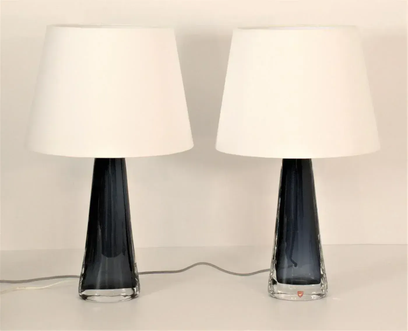 photo vinterior Blue Doublecoated Glass Table Lamps By Carl Fagerlund For Orrefors, 1950s, Set Of 2