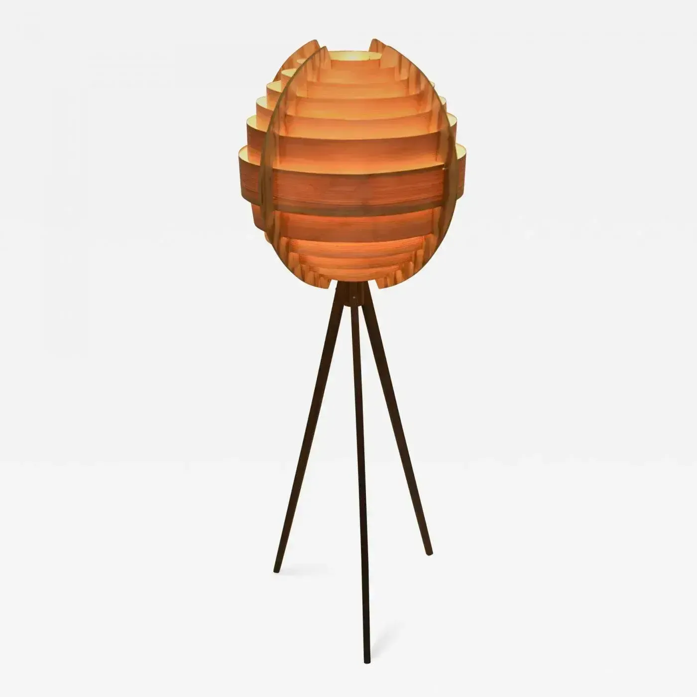 Swedish Pine And Mahogany Floor Lamp By Hans Agne Jakobsson, 1960s photo vinterior