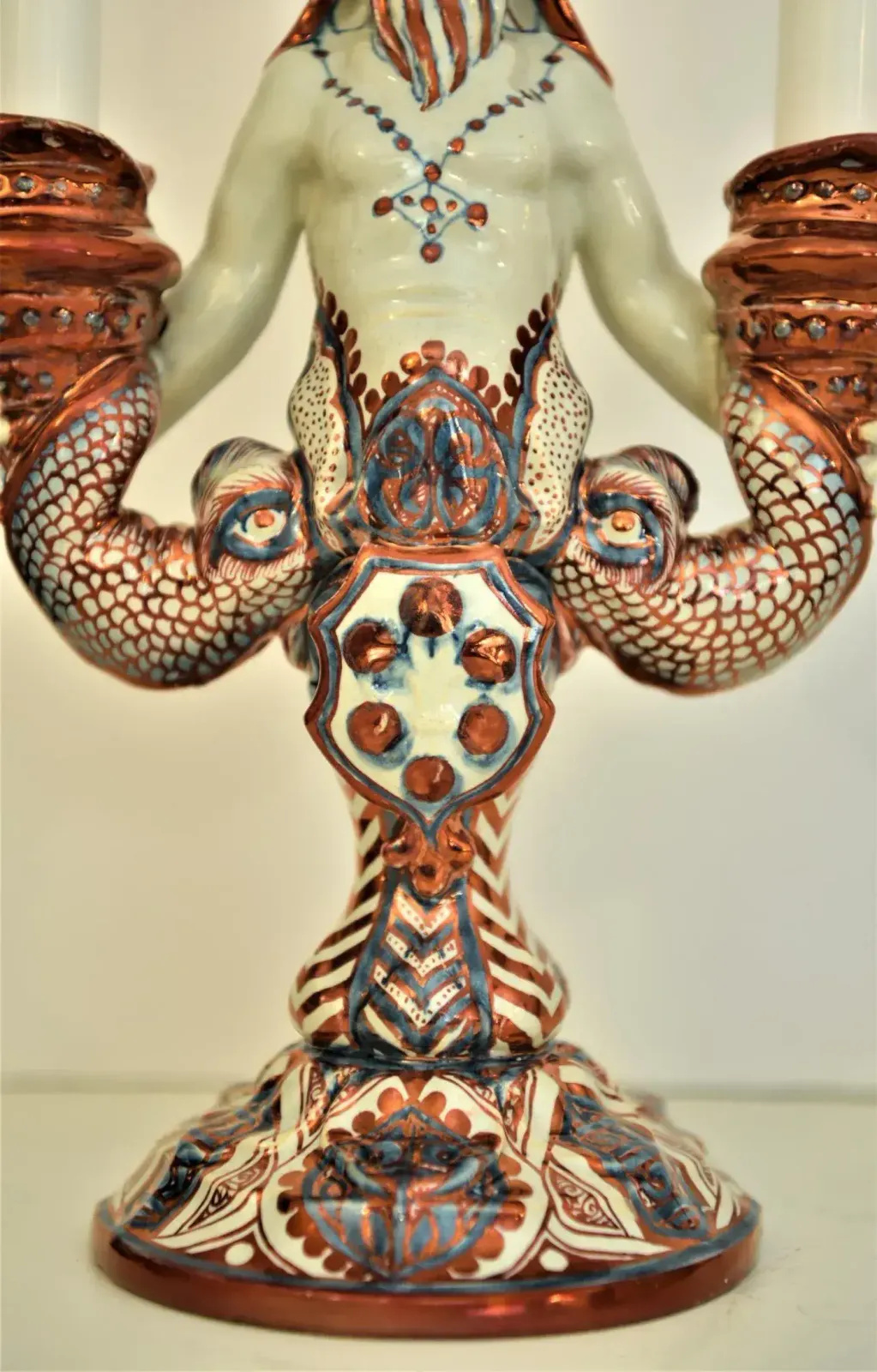 19th Century Majolica Demon Candelabras By Cantagalli, Italy, Set Of 2 photo 2750.0
