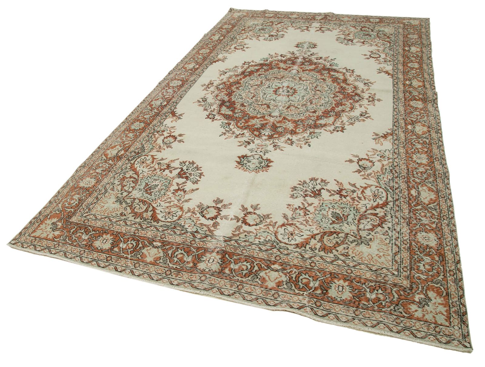 Handmade Beige Turkish Vintage Area Rug 191 Cm X 342 Cm photo for sale