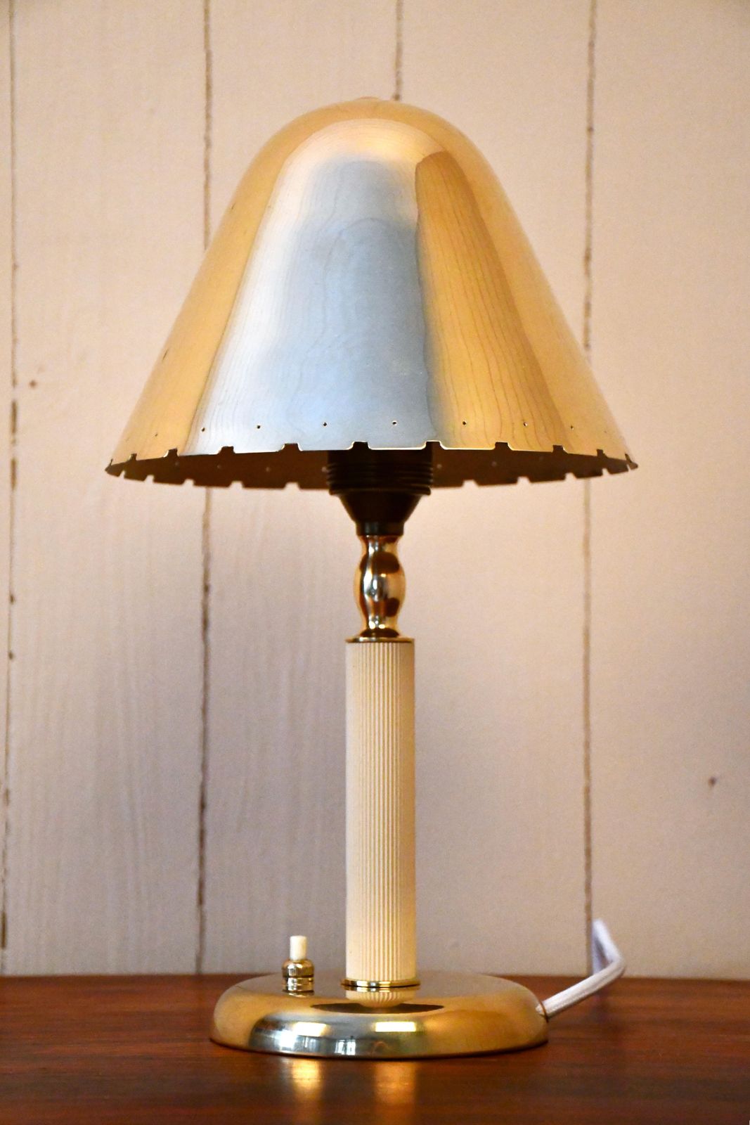 Very Rare Swedish Grace Period, Brass Table Lamp By Harald Notini For Böhlmarks 1930s photo furniture