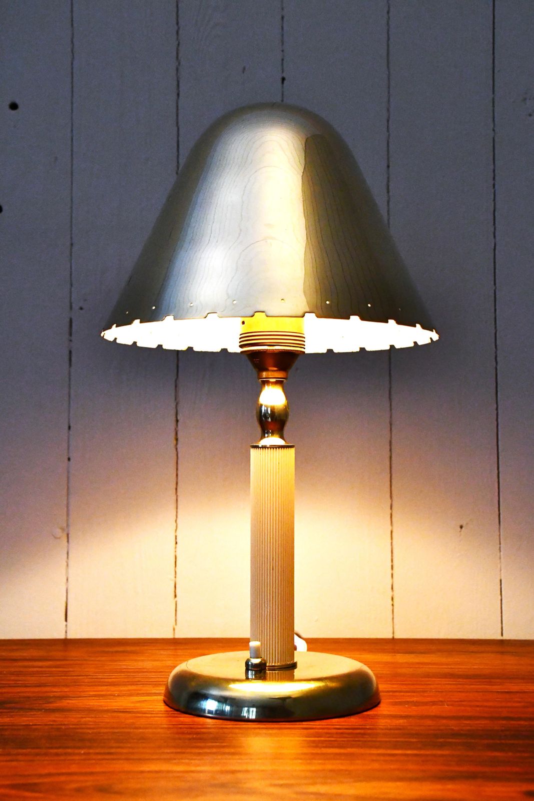 photo buy Very Rare Swedish Grace Period, Brass Table Lamp By Harald Notini For Böhlmarks 1930s