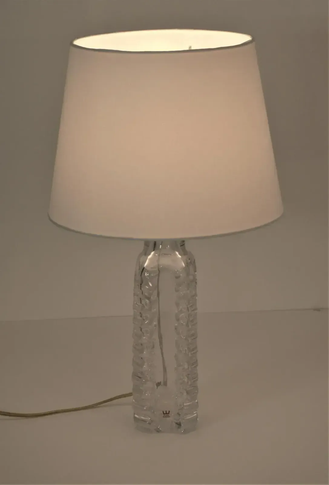 Art Glass Table Lamp By Gustav Leek For Kosta, Sweden, 1960s photo for sale