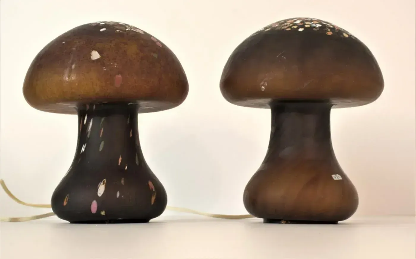 photo vinterior Mushroom Shaped Glass Table Lamps By Monica Backström For Kosta Boda, 1960s, Set Of 2
