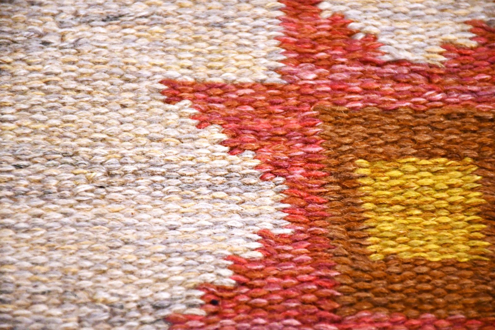 Swedish Hand Woven Röllakan Wool Rug By Anna Greta Sjöqvist, 1950s photo Textiles