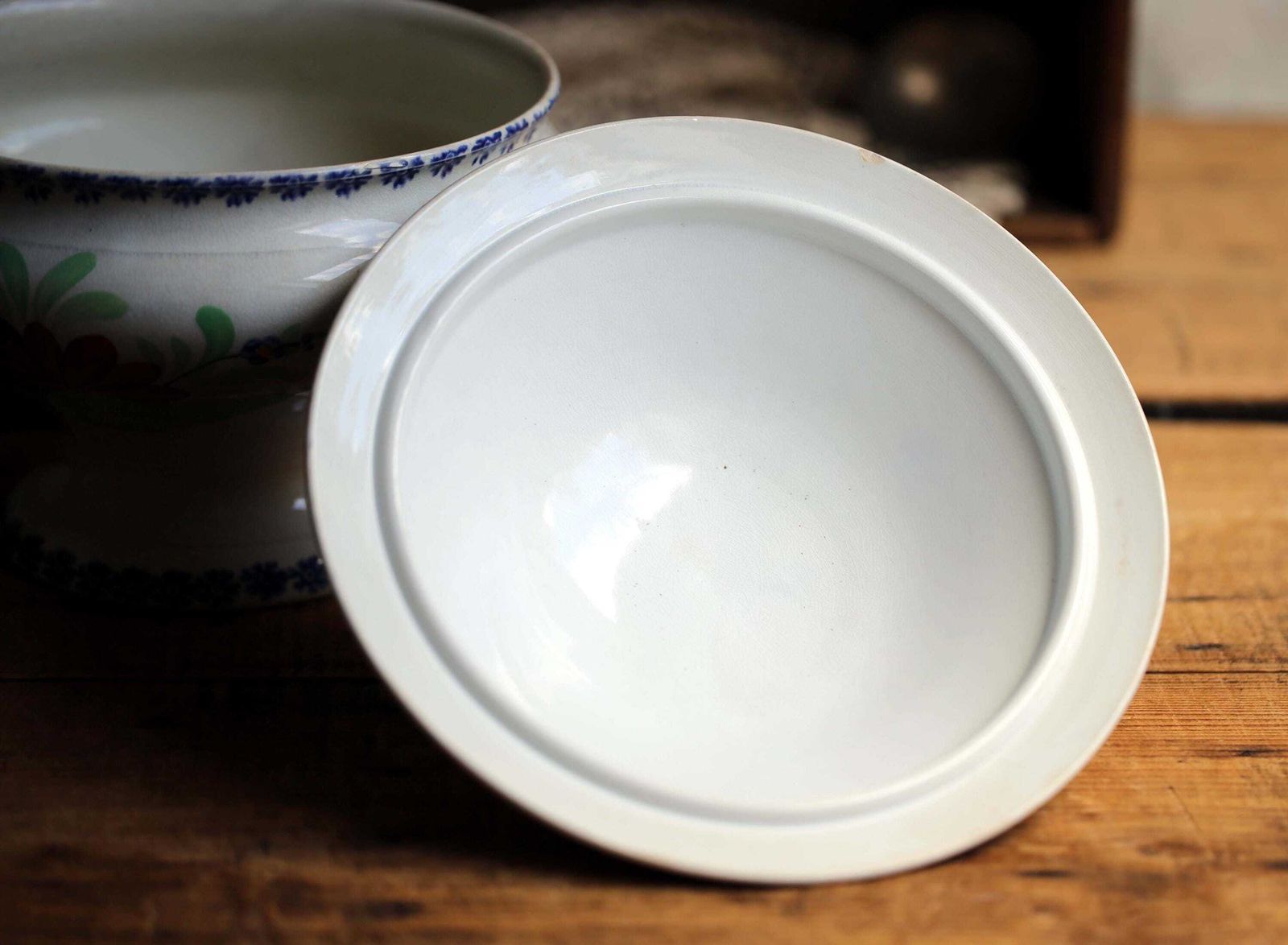 photo furniture Antique French Tureen Hand Painted Floral Soup Dish Lebacqz Bouchart