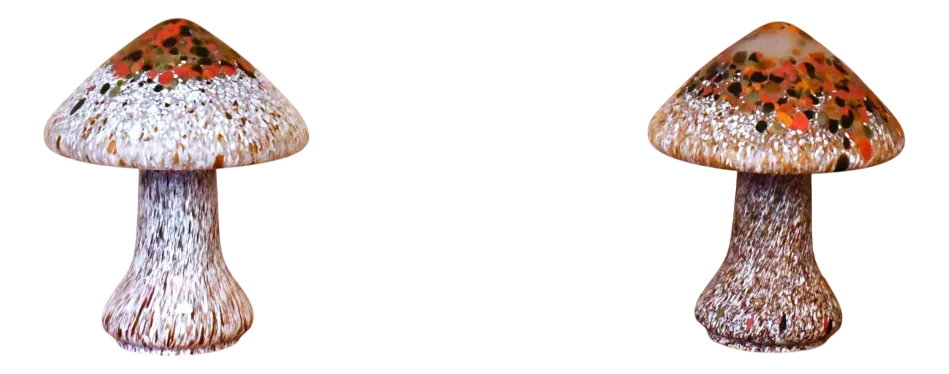 Swedish Artglass Mushroom Shaped Table Lamps By Monica Backström For Kosta Boda, 1970s, Set Of 2