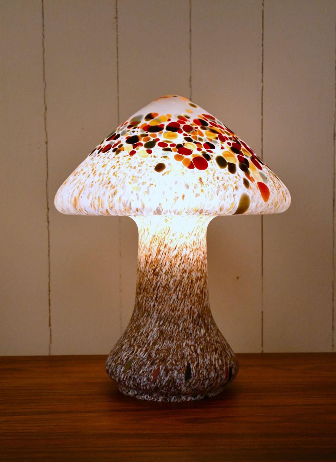 Swedish Artglass Mushroom Shaped Table Lamps By Monica Backström For Kosta Boda, 1970s, Set Of 2 photo buy