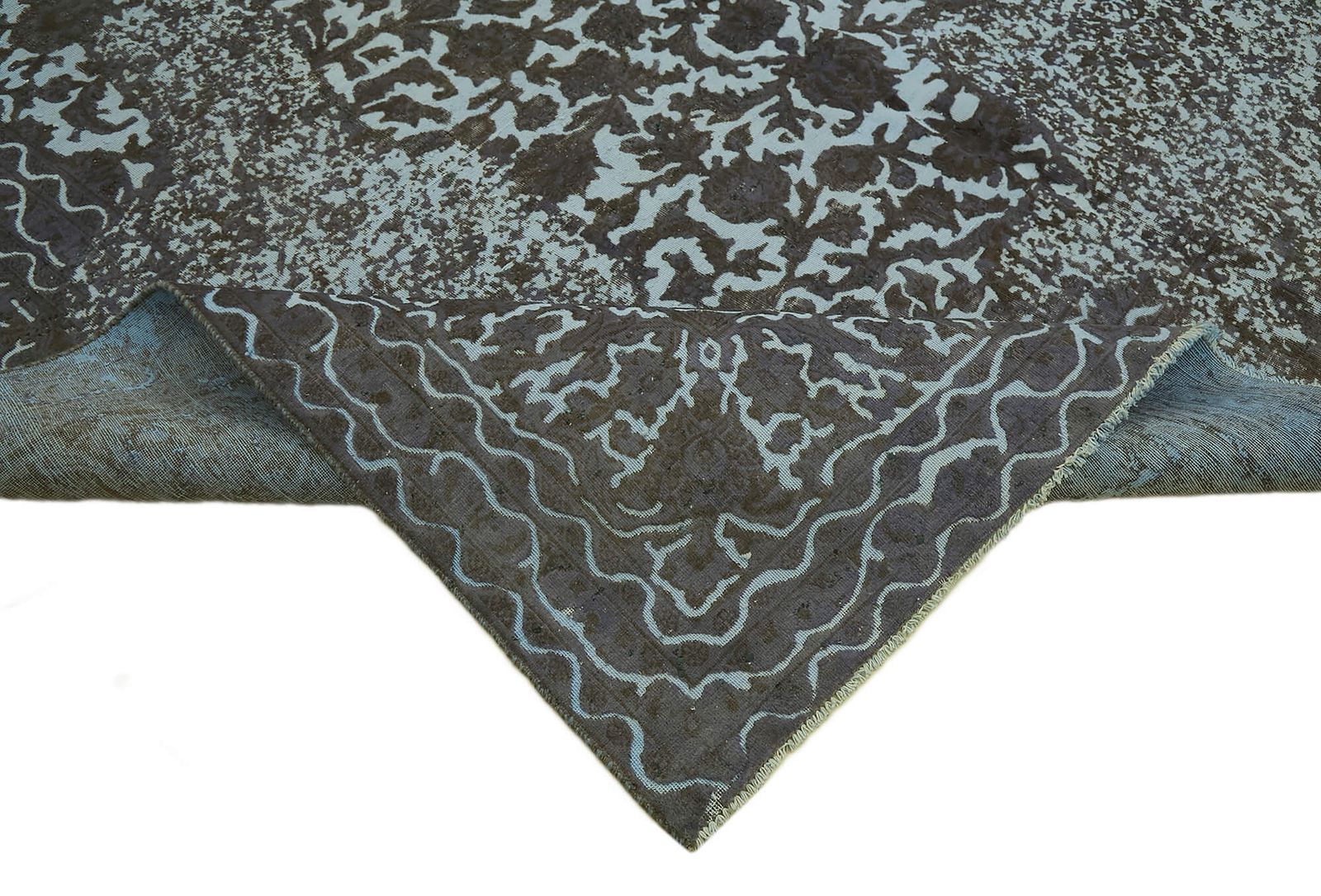 Handmade Grey Overdyed Large Area Rug 292 Cm X 396 Cm photo vinterior