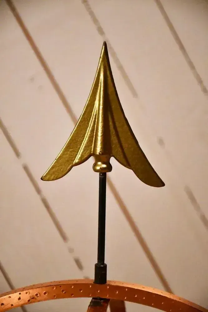 photo for sale Large Swedish Wrought Iron, Brass And Copper Garden Sundial, 1960s