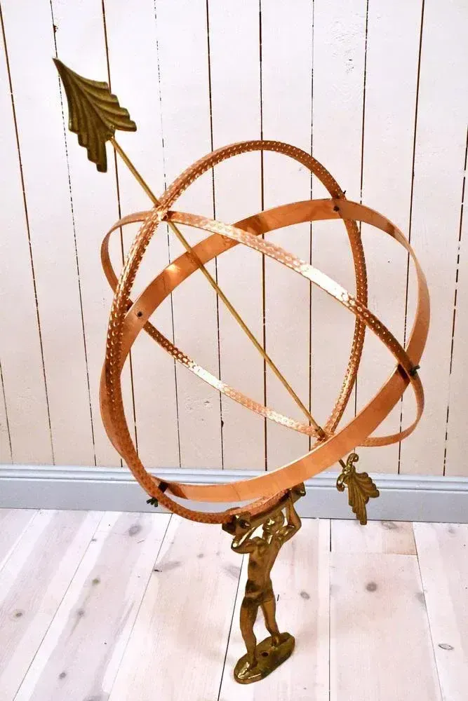 Large Swedish Wrought Copper Garden Sundial, 1960s photo 948.0