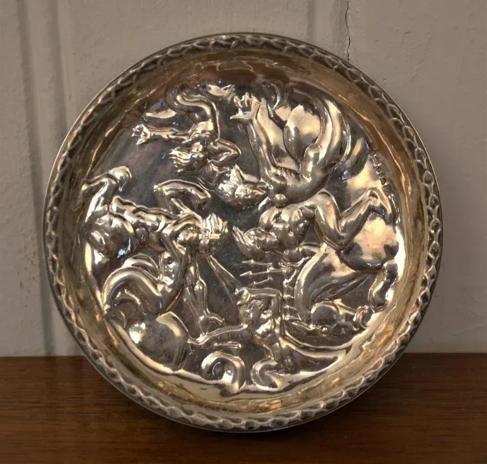 Swedish Gab Sterlingsilver And Bakelite Coasters, Made After Carl Milles "Play Of The Winds" photo furniture