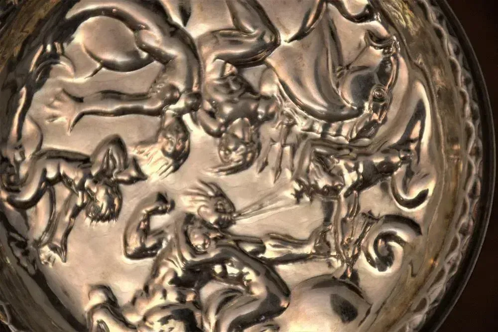 Swedish Gab Sterlingsilver And Bakelite Coasters, Made After Carl Milles "Play Of The Winds" photo vinterior