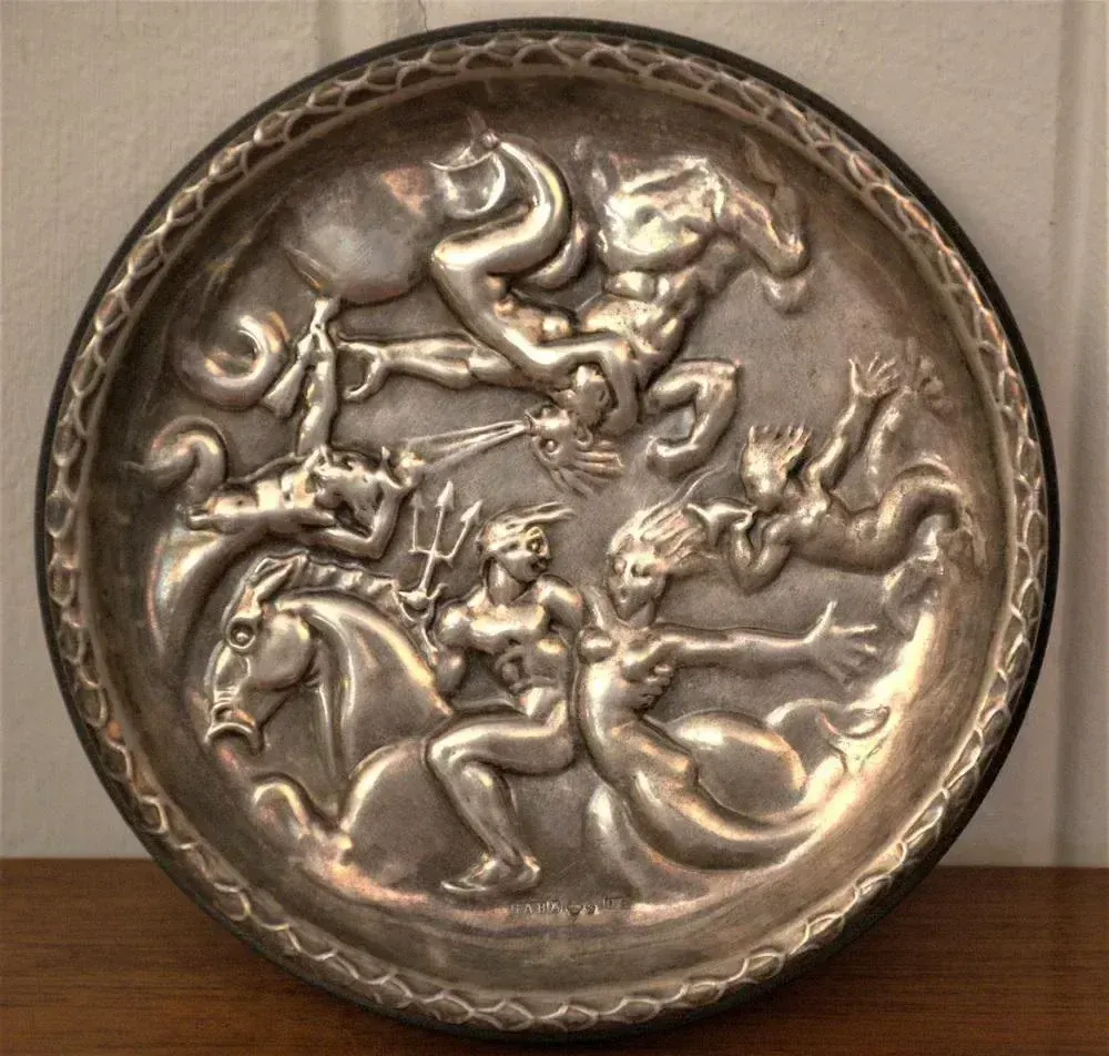photo vinterior Swedish Gab Sterlingsilver And Bakelite Coasters, Made After Carl Milles "Play Of The Winds"