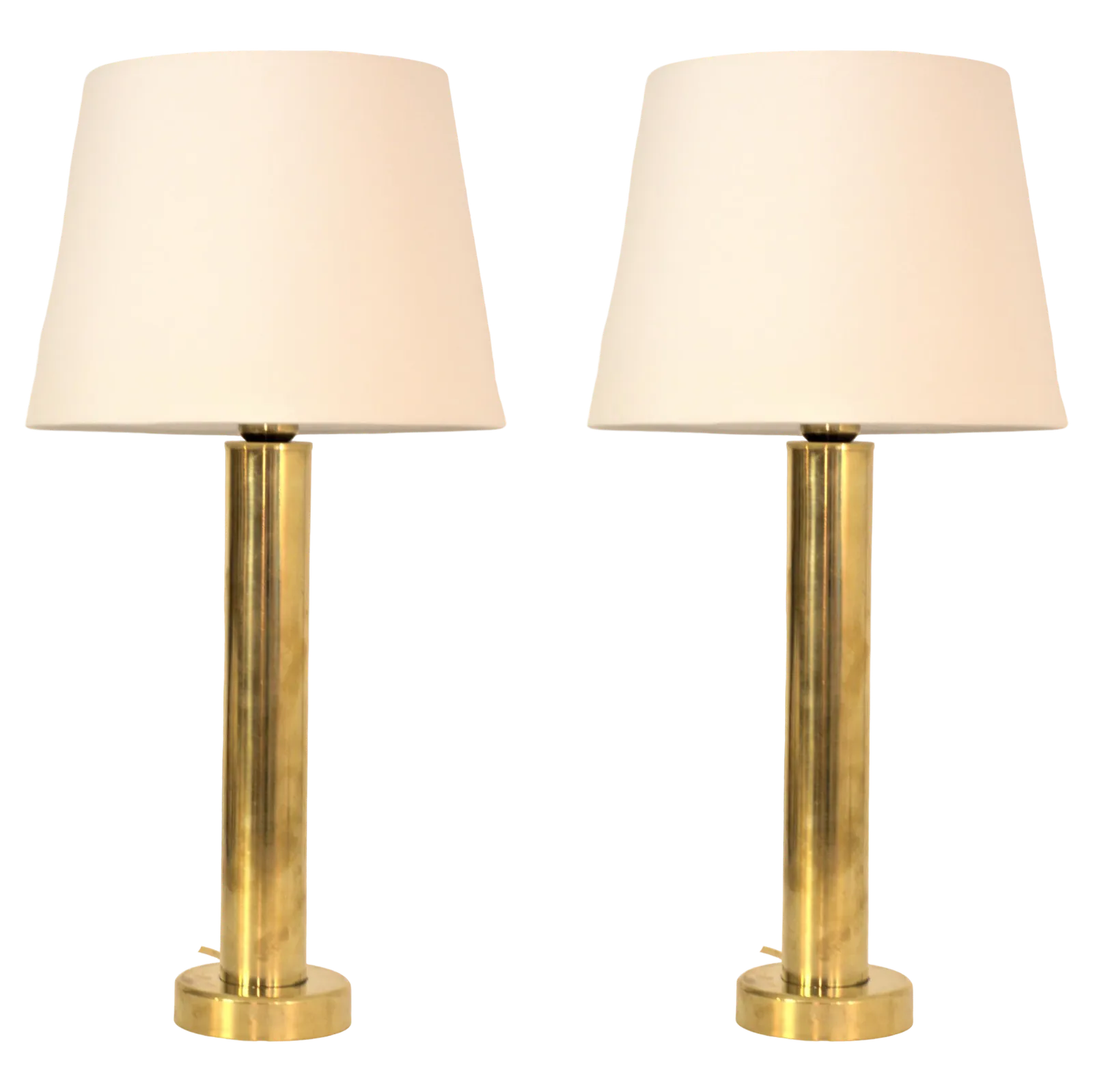 Large Swedish Modern Brass Table Lamps By Kosta Elarmatur, 1940s, Set Of 2