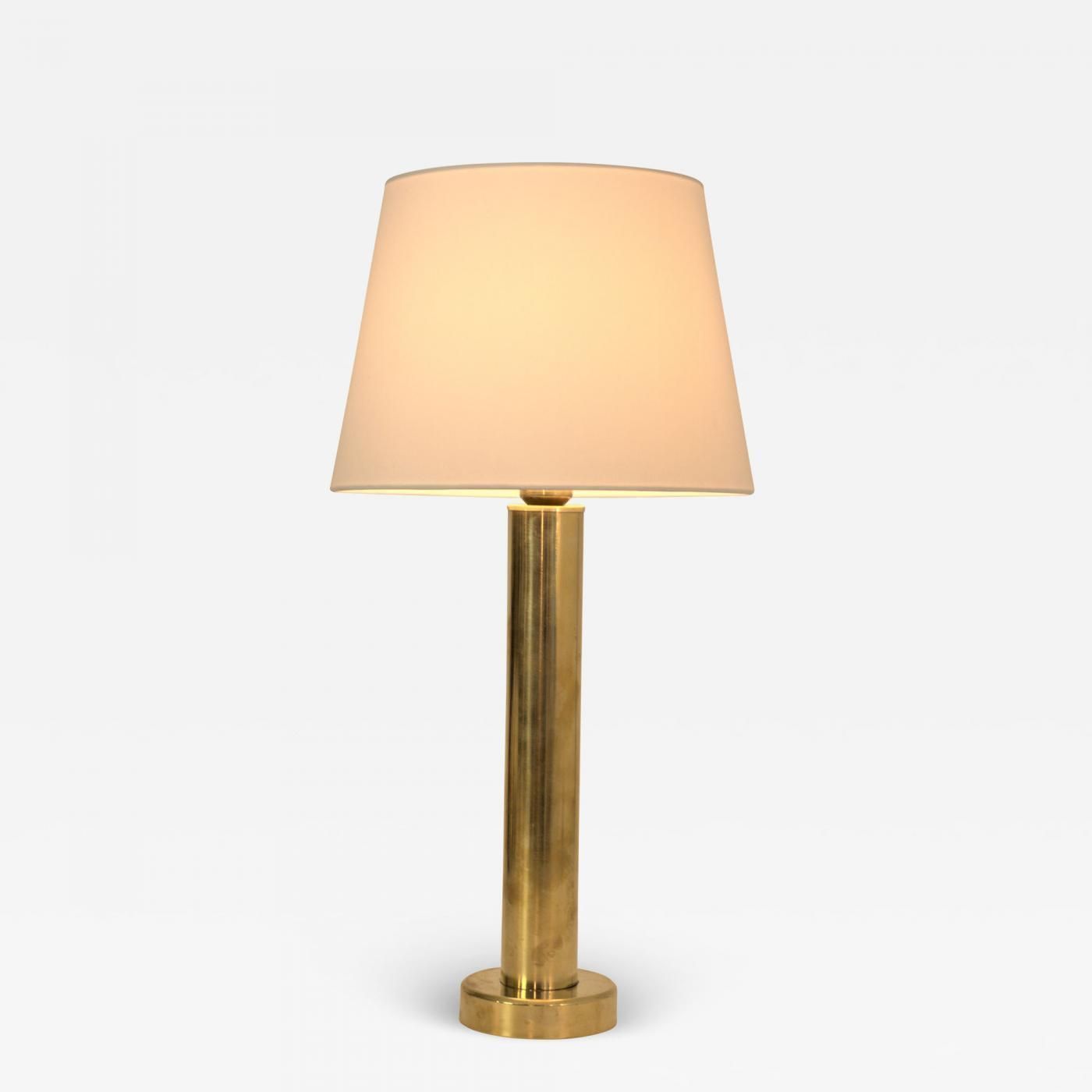 Large Swedish Modern Brass Table Lamps By Kosta Elarmatur, 1940s, Set Of 2 photo for sale
