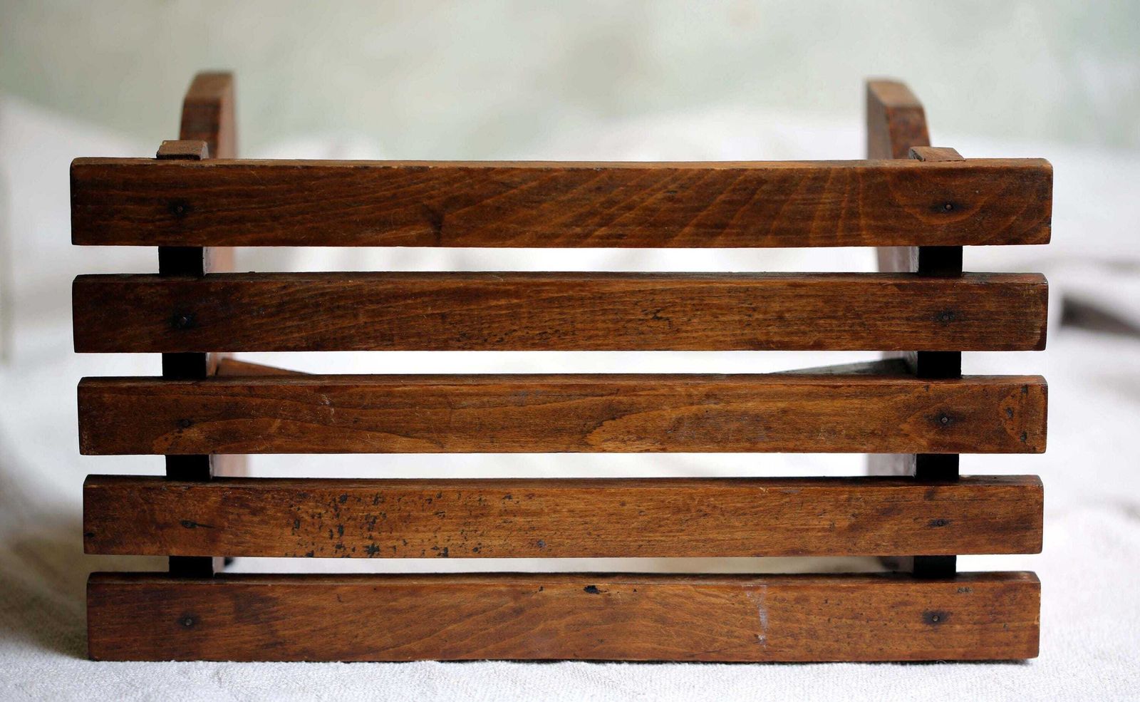 French Wooden Foot Stool Antique Slatted Footstool Small Display Stand photo furniture