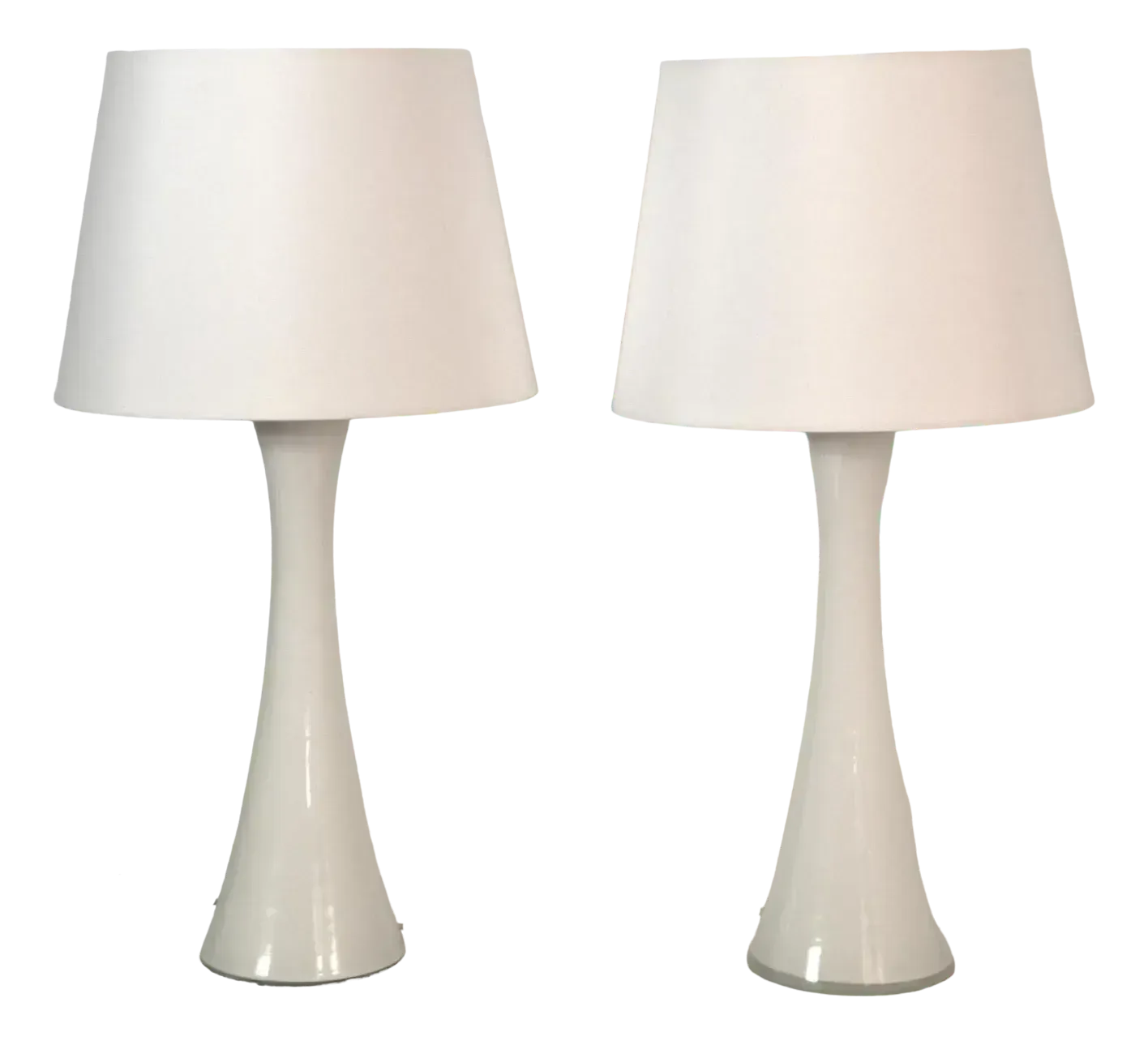 Swedish Modern Glass And Teak Table Lamps By Bernt Nordstedt For Bergboms, Set Of 2