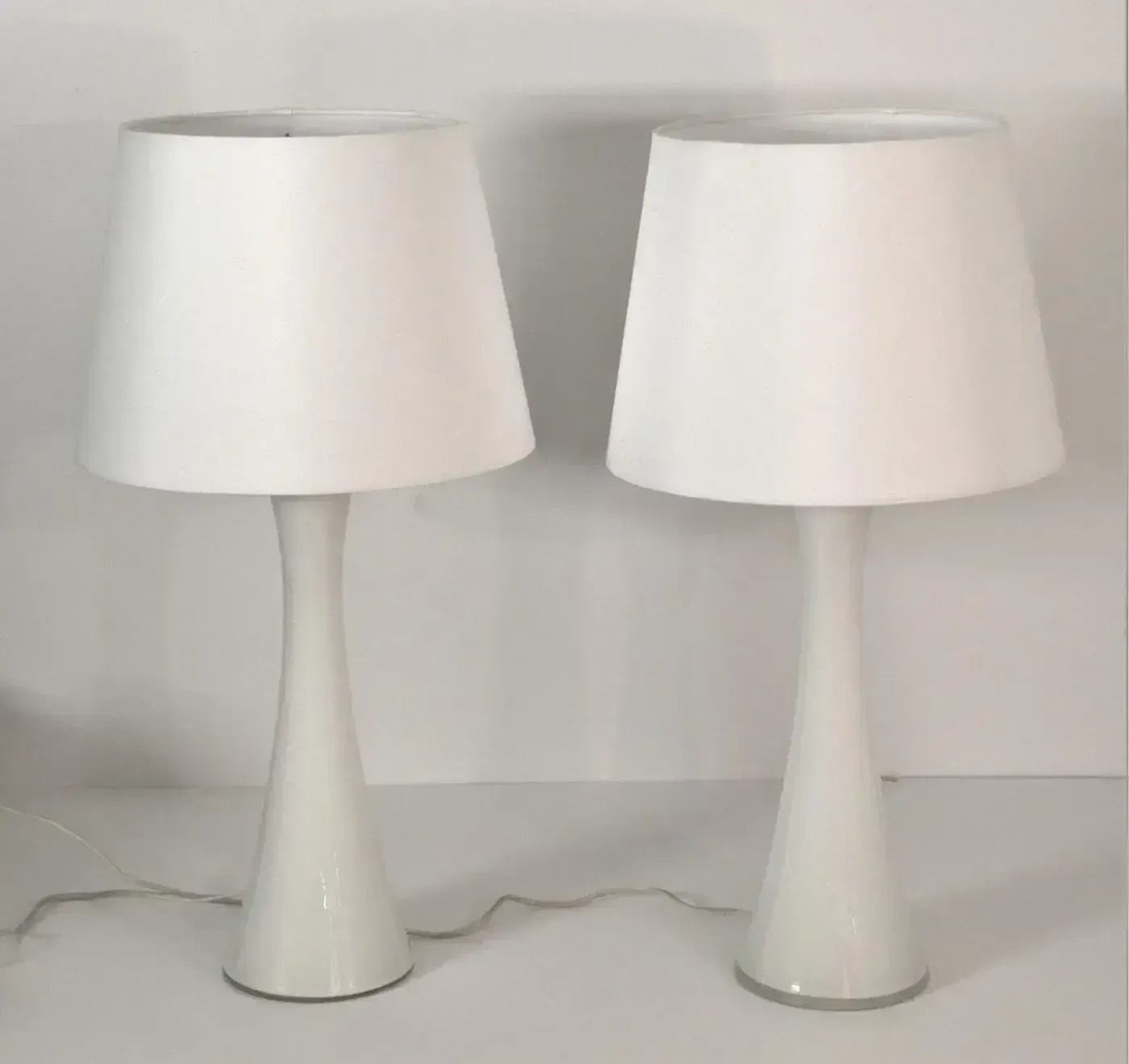 Swedish Modern Glass And Teak Table Lamps By Bernt Nordstedt For Bergboms, Set Of 2 photo 1537.0