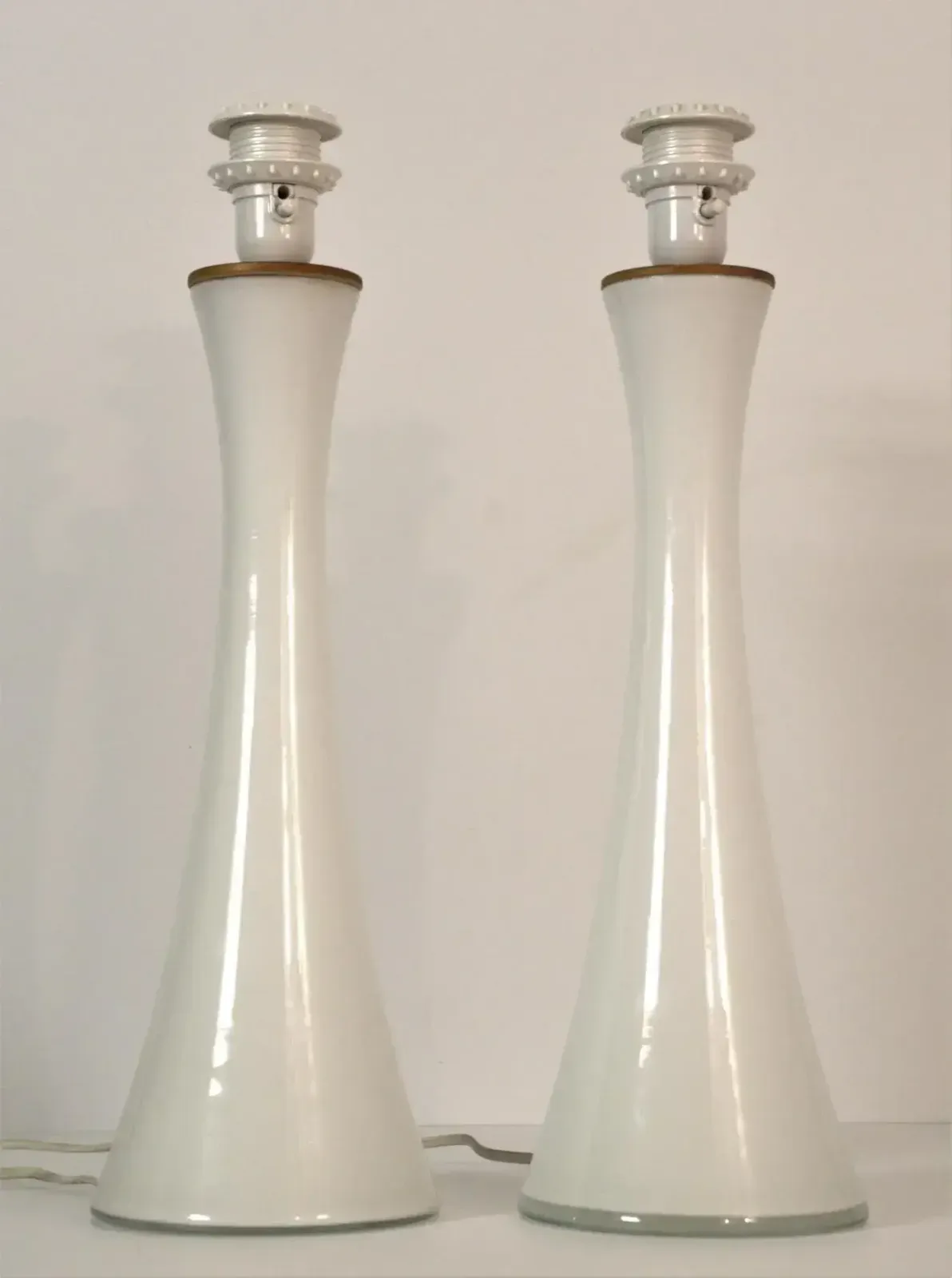photo furniture Swedish Modern Glass And Teak Table Lamps By Bernt Nordstedt For Bergboms, Set Of 2