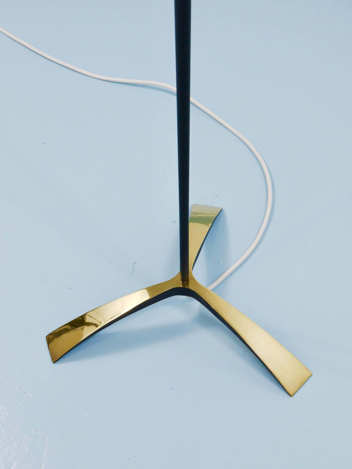 2447.0 Rupert Nikoll Midcentury Brass Floor Lamp, Carl Aubock Hand Switch Austria, 1950 photo