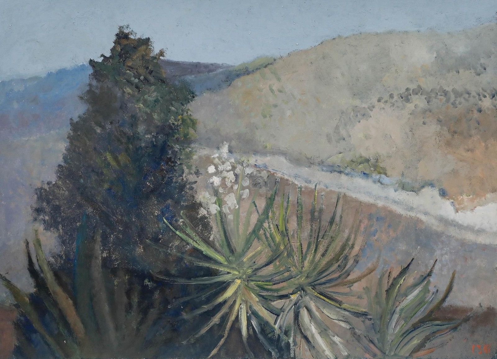 Bernard Myers (1925 2007) Contemporary Oil, Valley View I photo furniture