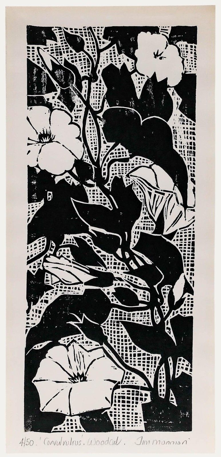Jim Munnion Contemporary Woodcut, Convolvulus