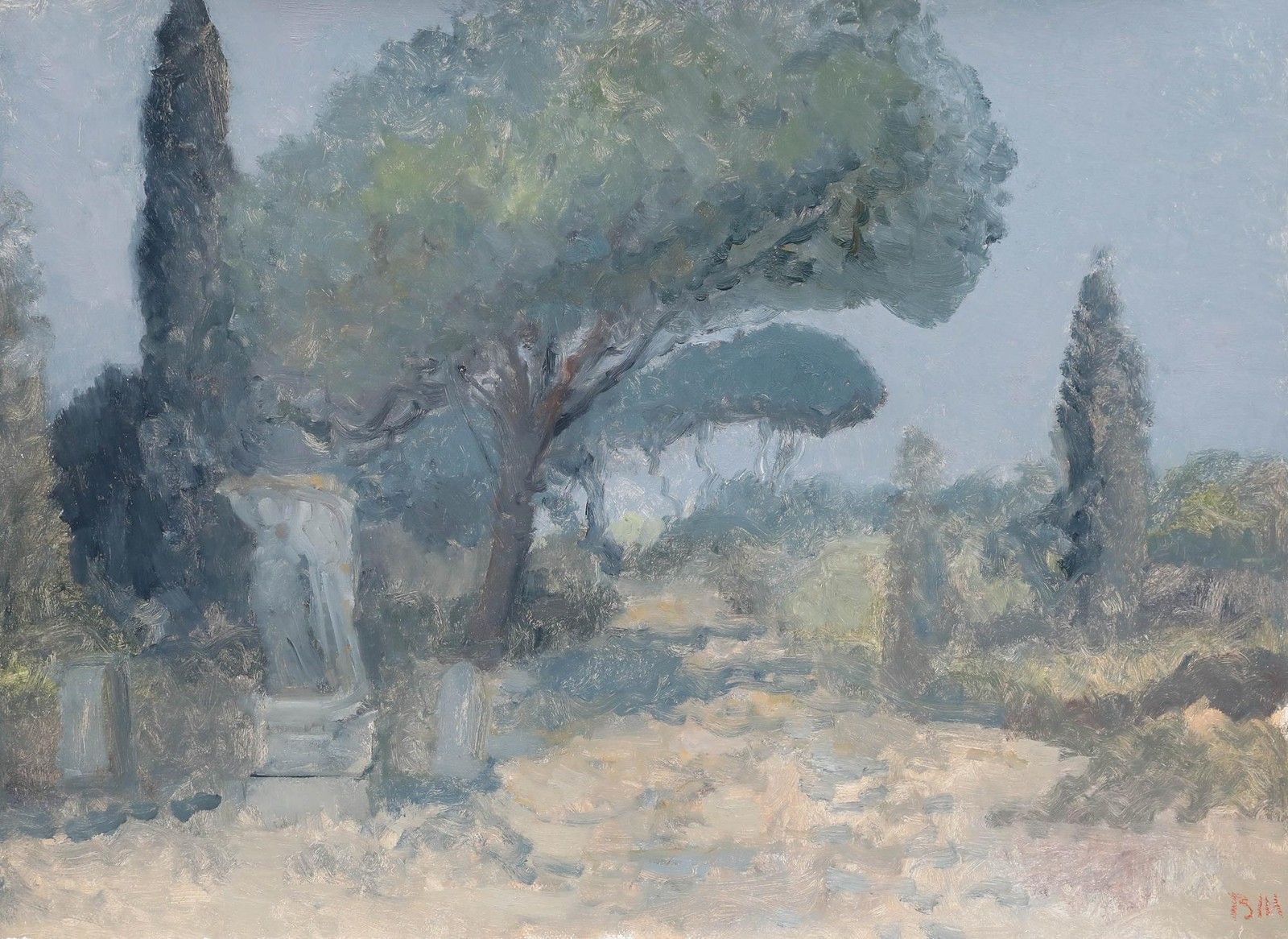 Bernard Myers (1925 2007) Contemporary Oil, Herculaneum II photo furniture
