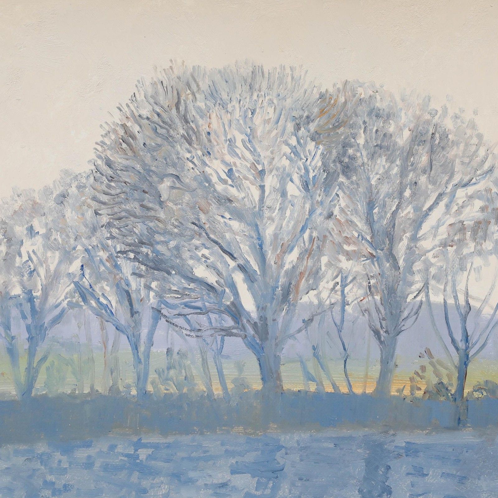 Bernard Myers (1925 2007) Contemporary Oil, The Thames In Spring photo for sale