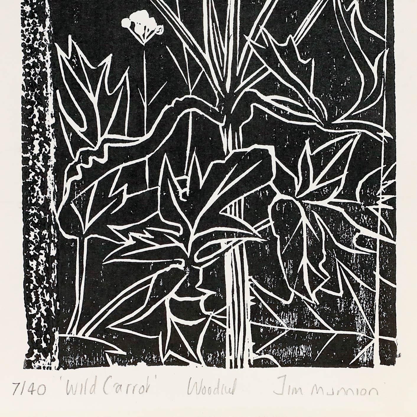 Jim Munnion Contemporary Woodcut, Wild Carrot photo Art