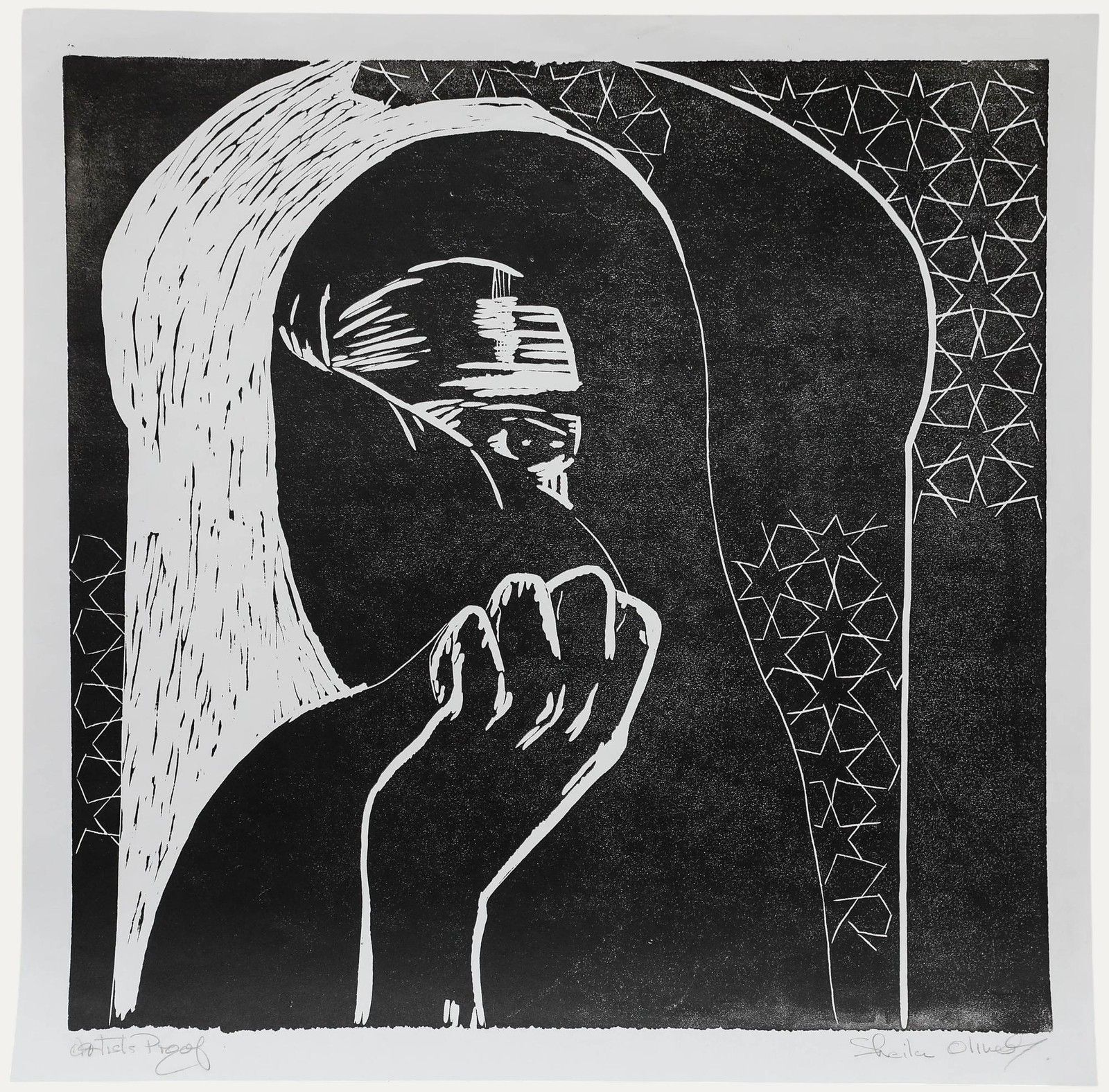 Sheila Oliner (1930 2020) 20th Century Linoprint, Under The Arch