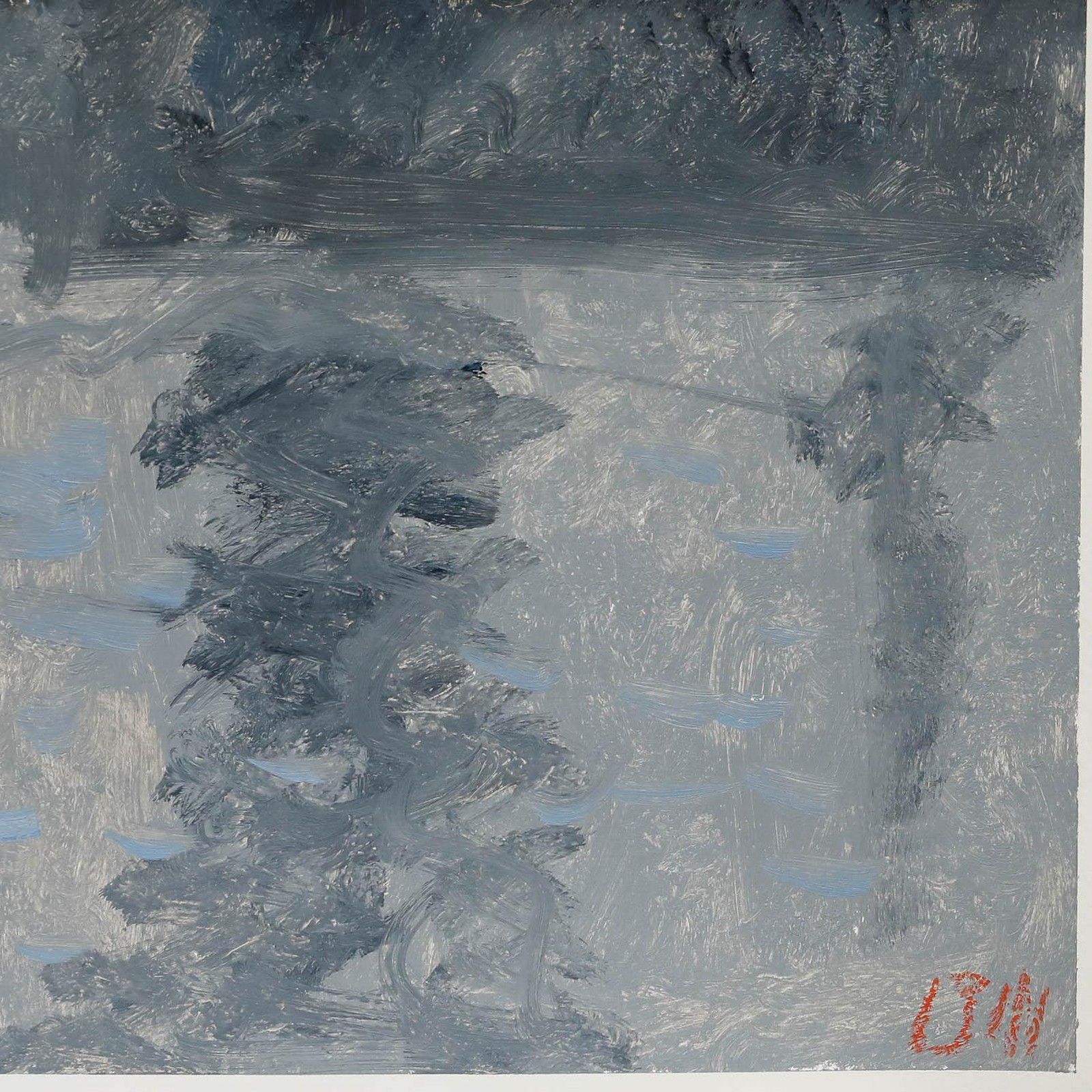 Bernard Myers (1925 2007) Contemporary Oil, Trees By The Tow Path photo for sale