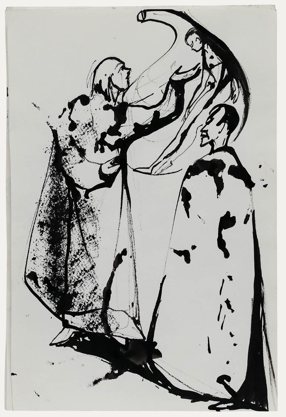 Charlotte Heister (1921 1998) Mid 20th Century India Ink, The Circle