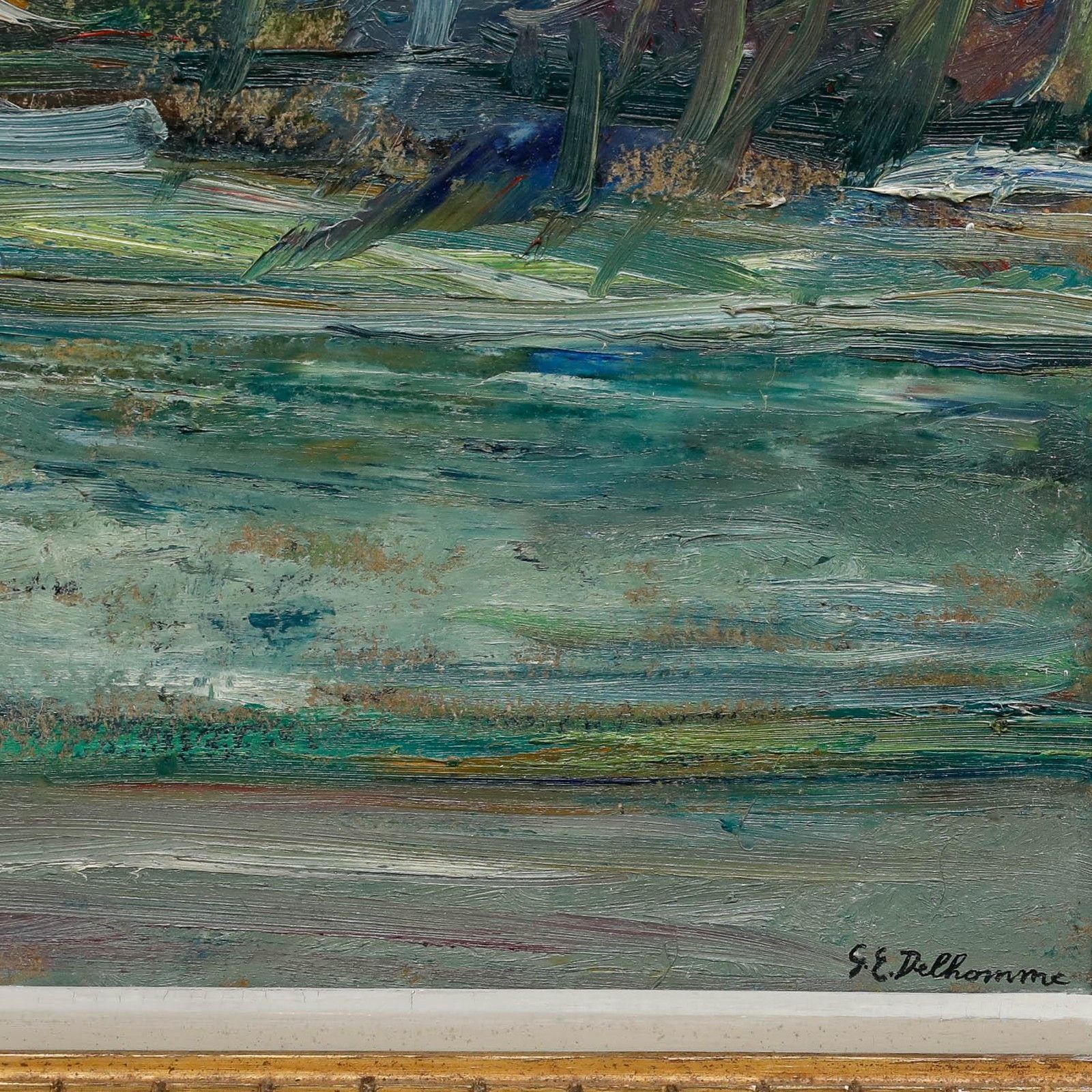 Georges Eugene Delhomme (1904 1989) 20th Century Oil, Joinville Le Pont photo vinterior