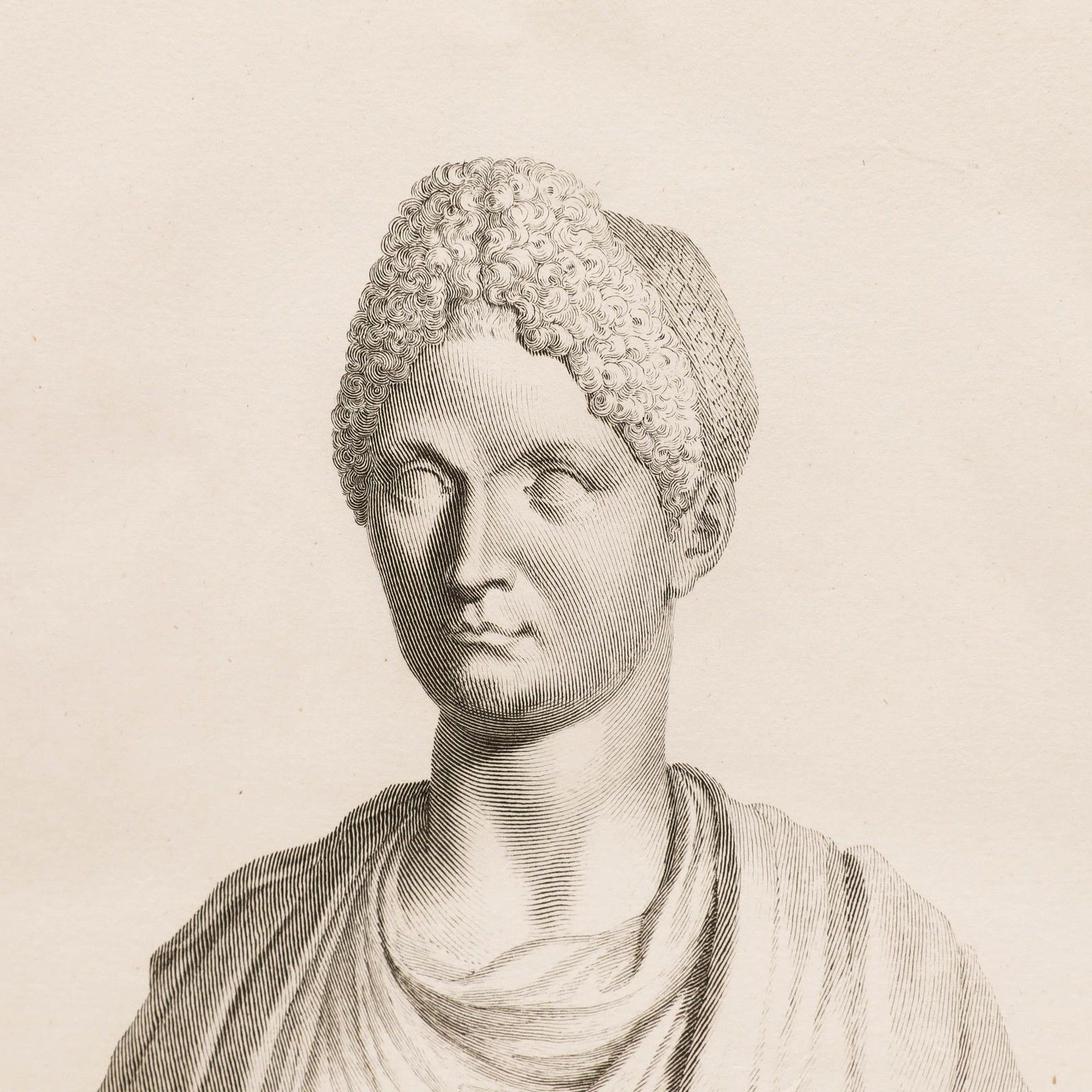 Zanetti's Ancient Statues 18th Century Engraving, Domizia Longina photo Art